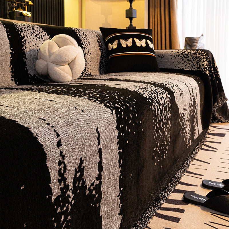 Housse de canapé en chenille simple - BAMBOU