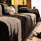 Housse de canapé en chenille simple - BAMBOU