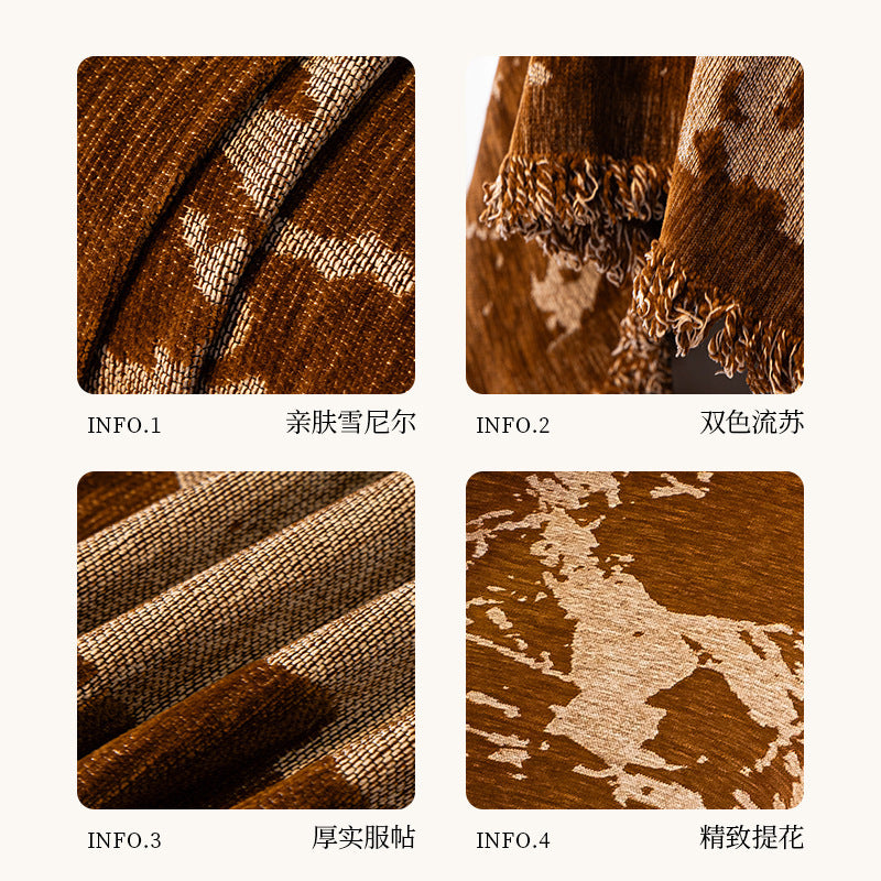 Housse de canapé en chenille simple - BAMBOU