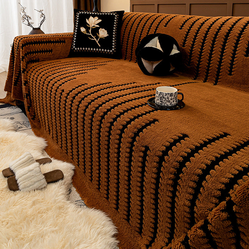 Housse de canapé douce et antidérapante en peluche-CONFORT