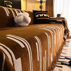 Housse de canapé en chenille simple - BAMBOU