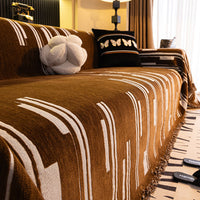 Housse de canapé en chenille simple - BAMBOU