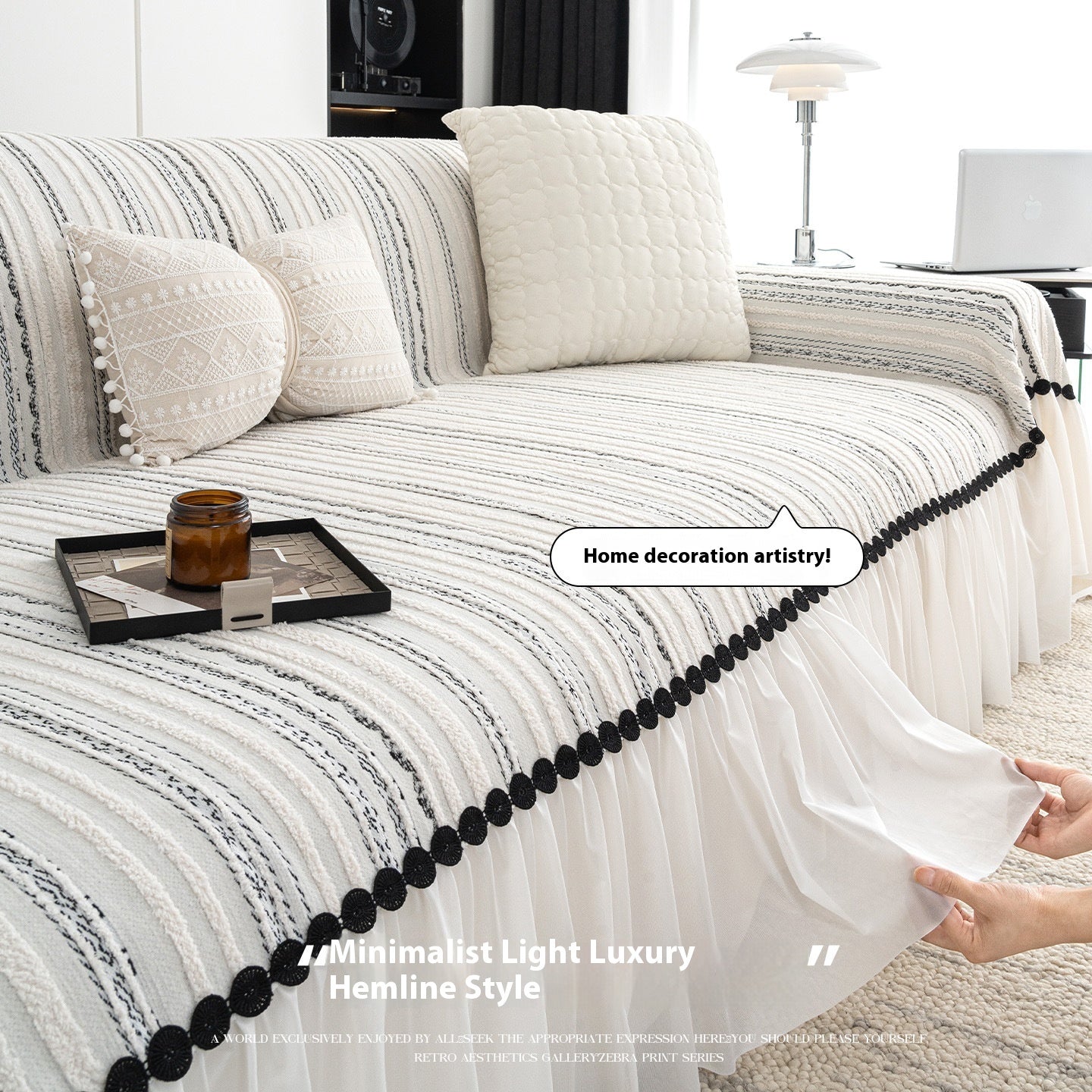 Housse de canapé haut de gamme avec jupe - PALACE