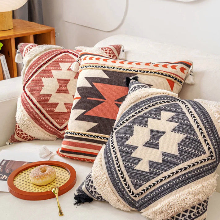 Housse de coussin de canapé en coton et lin - STYLE ETHNIQUE