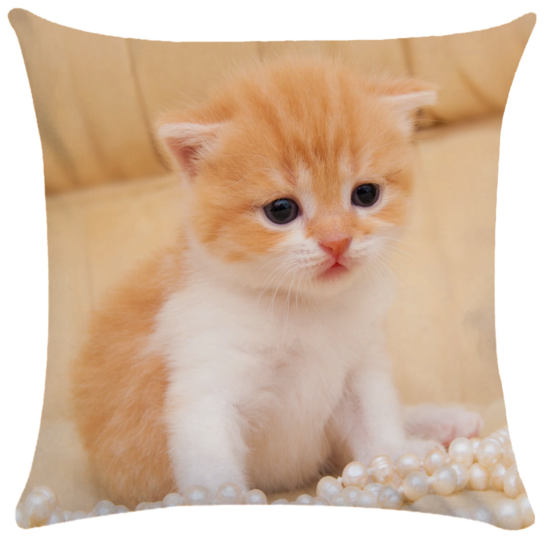 Housse de Coussin Chat en Peluche Douce - CATY