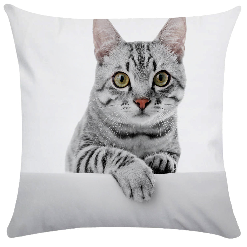Housse de Coussin Chat en Peluche Douce - CATY