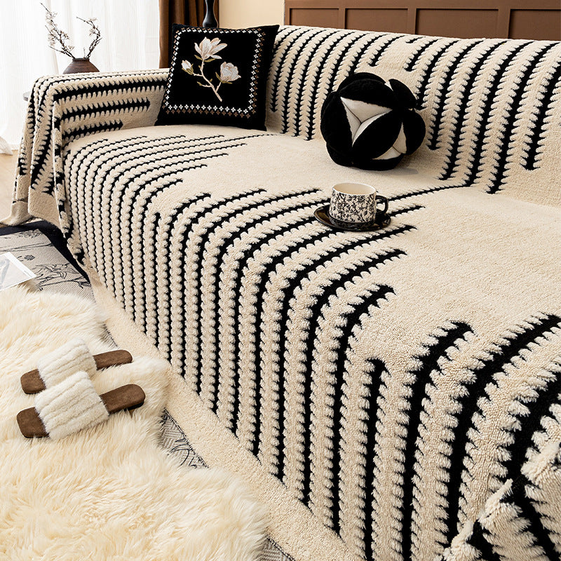 Housse de canapé douce et antidérapante en peluche-CONFORT