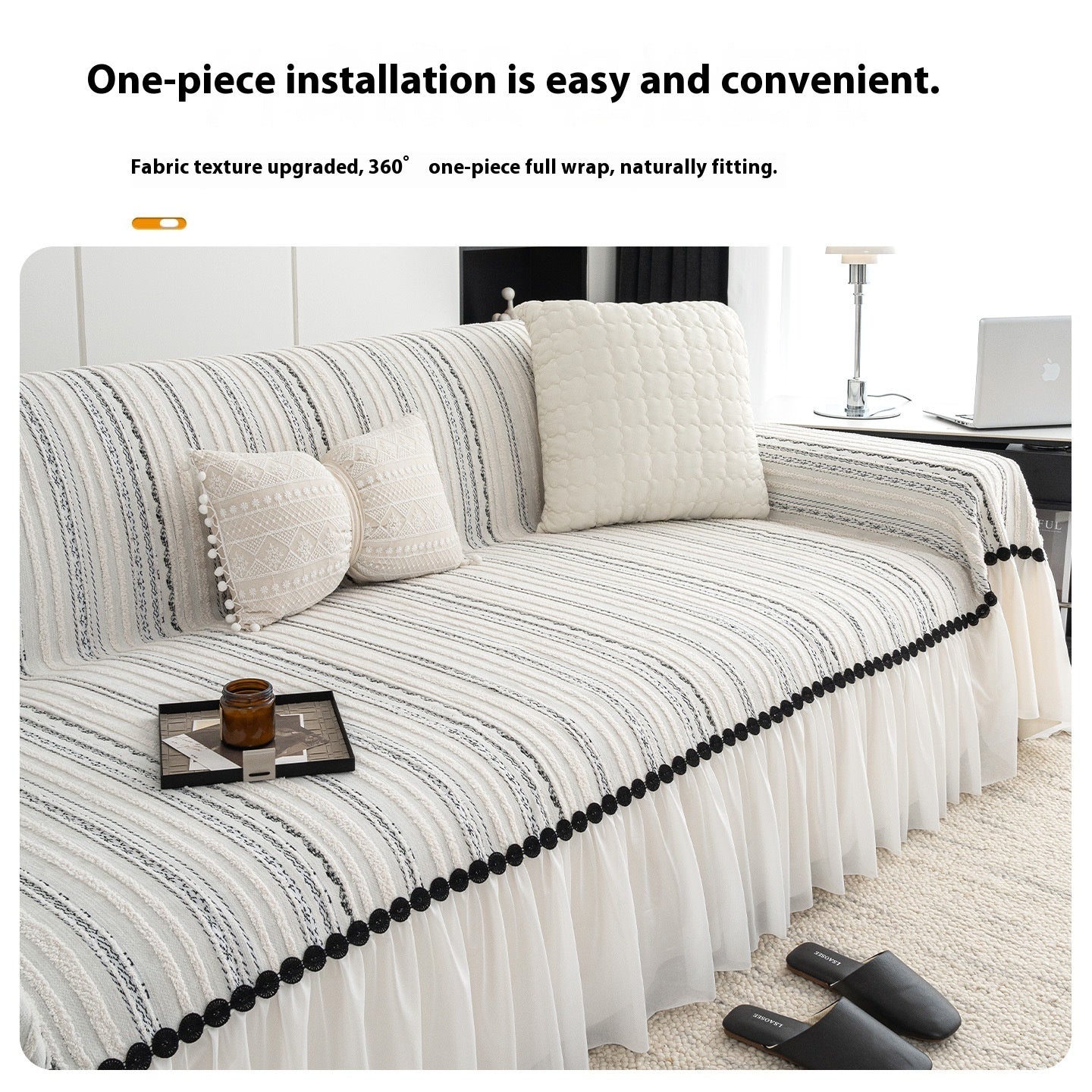 Housse de canapé haut de gamme avec jupe - PALACE