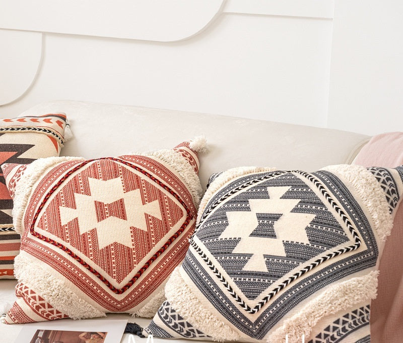 Housse de coussin de canapé en coton et lin - STYLE ETHNIQUE