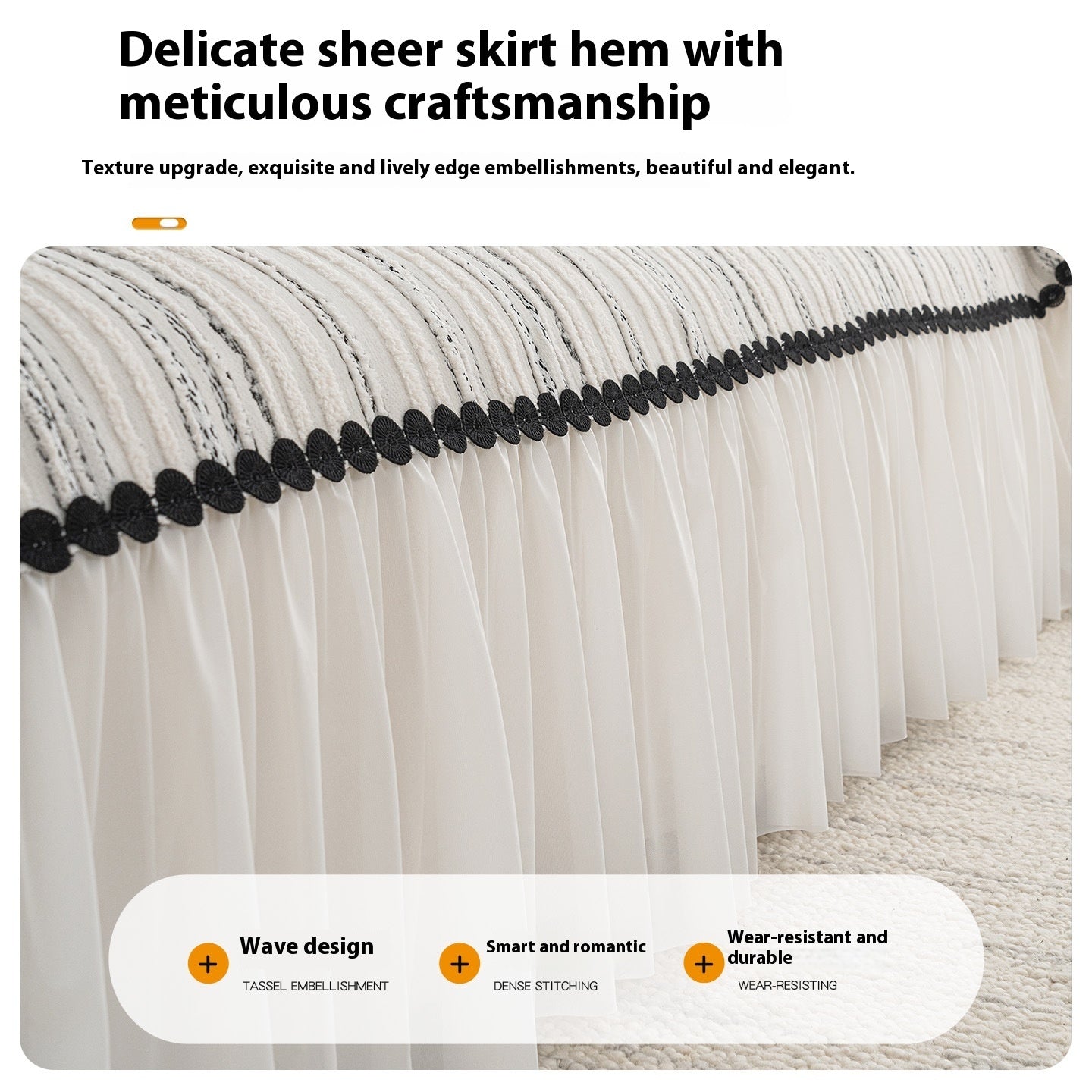 Housse de canapé haut de gamme avec jupe - PALACE