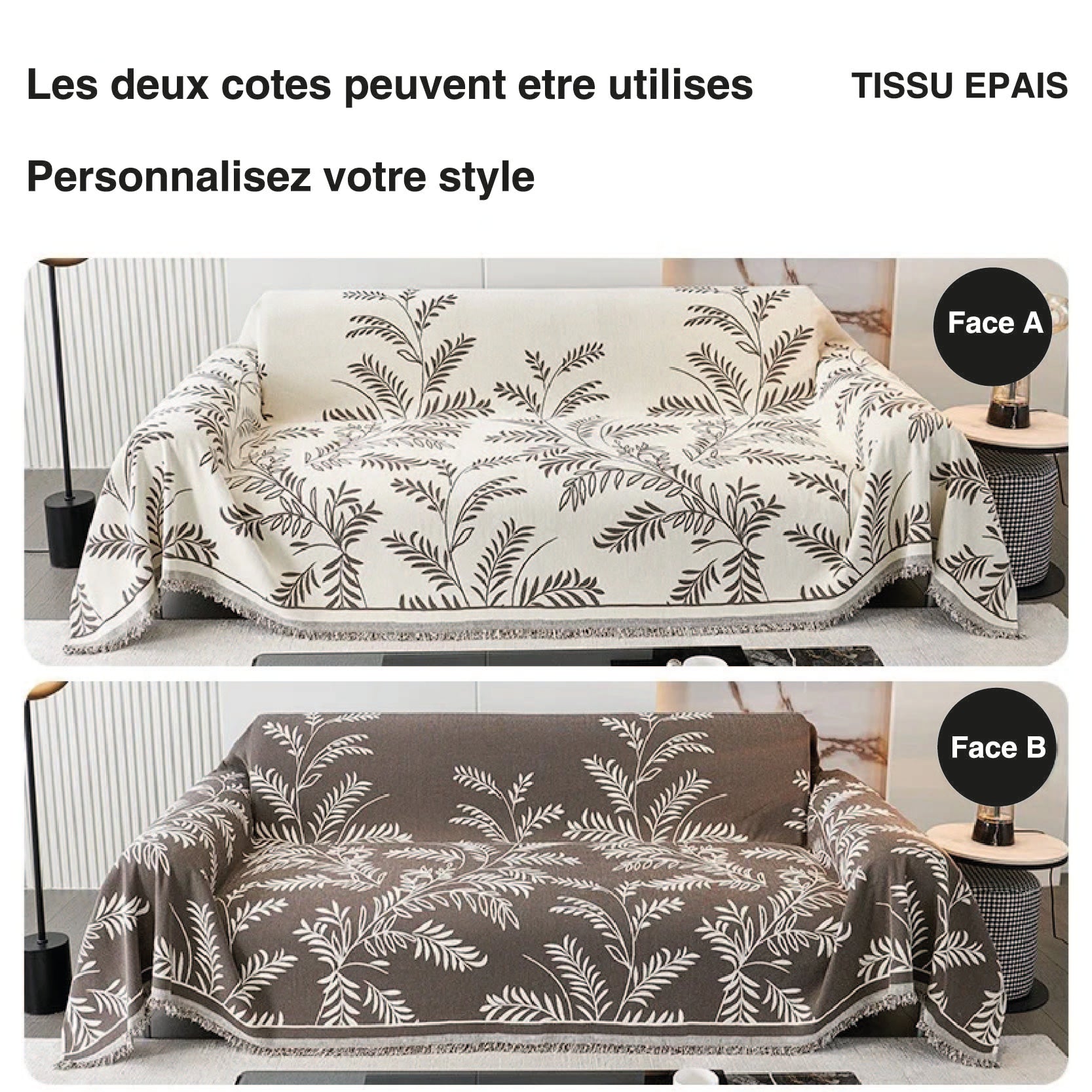 Housse de canapé nordique haut de gamme-PLANT